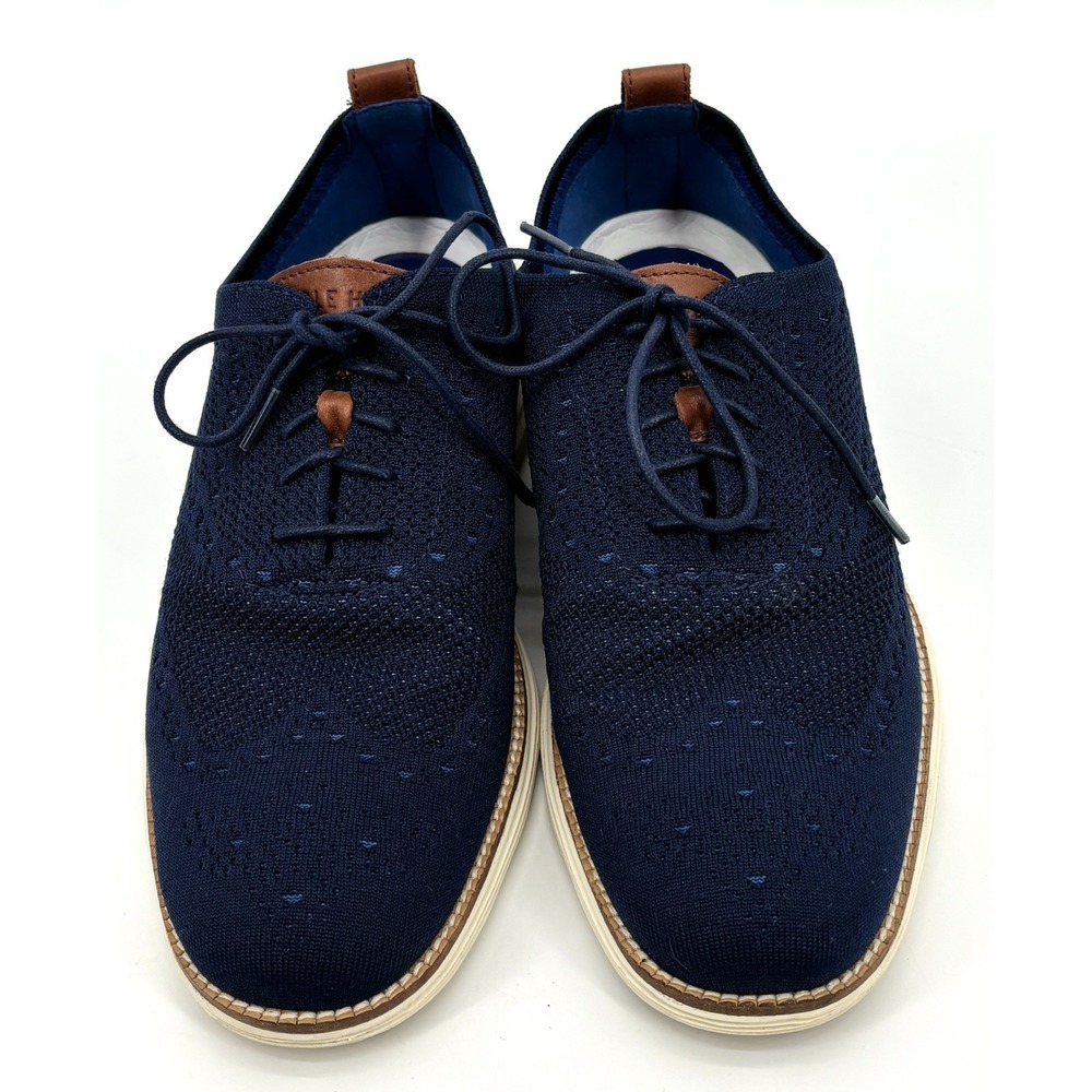 Cole Haan ØriginalGrand‎ Men's Size 10.5 M Navy Knit Oxfords Lightweight Lace Up